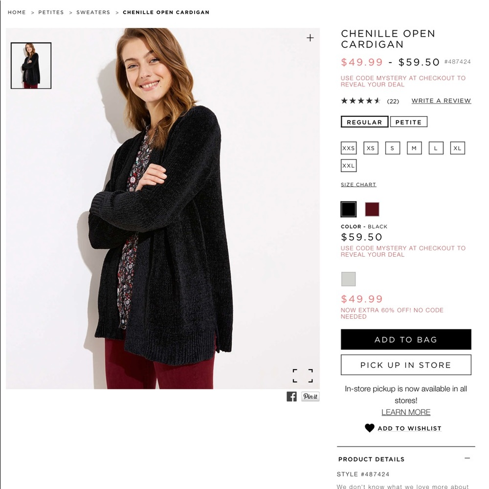 Loft Chenille sweater in black